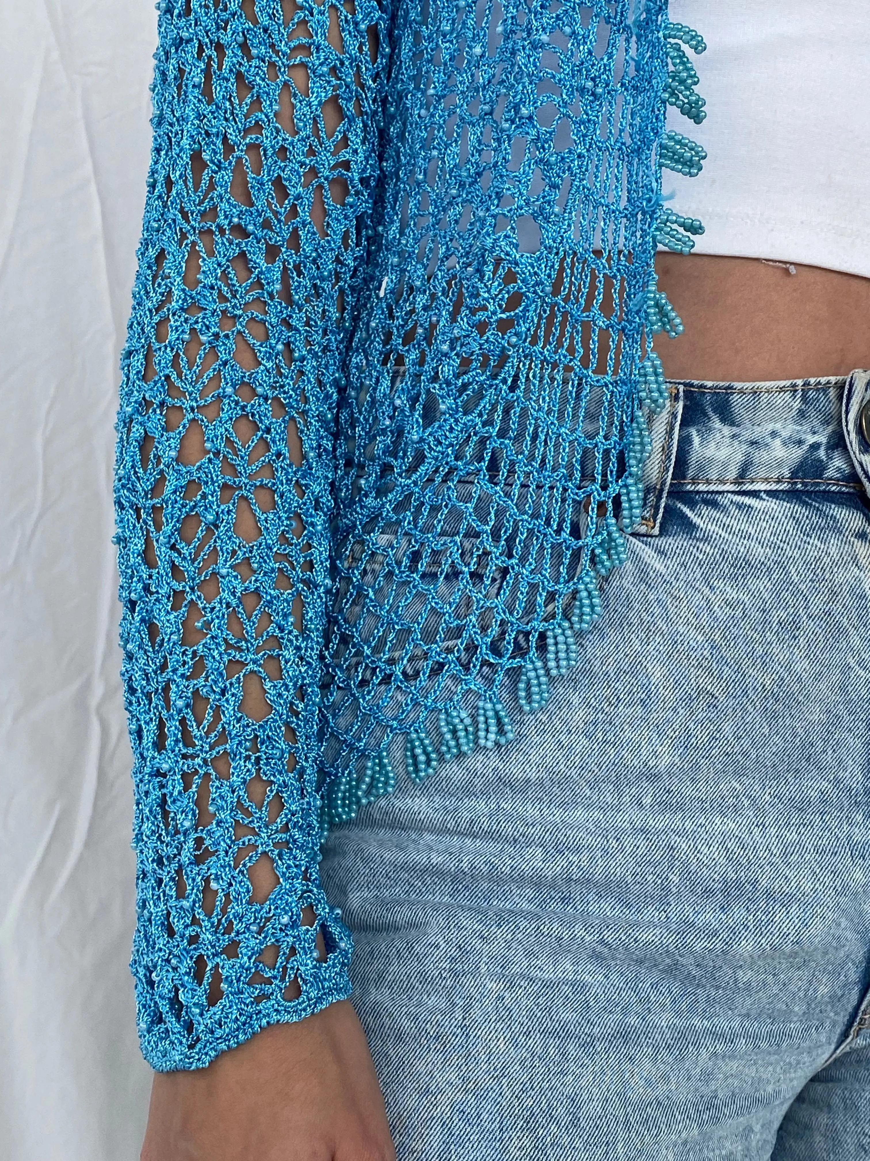 Vintage 90s EASTEX Crochet Cardigan