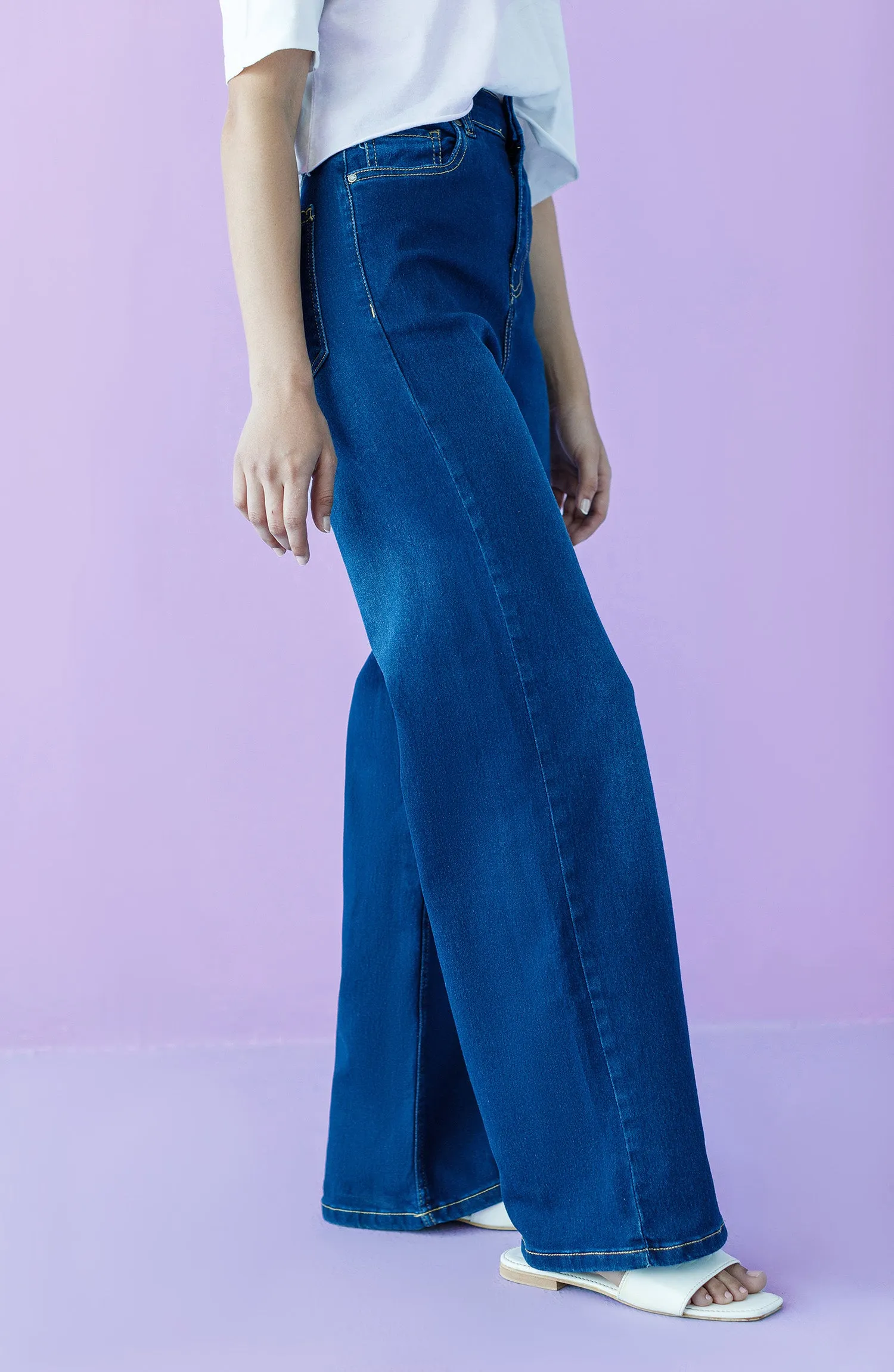 Western 1 Piece Plain Denim Jeans (NW-J-FF-22-004 D.BLUE)