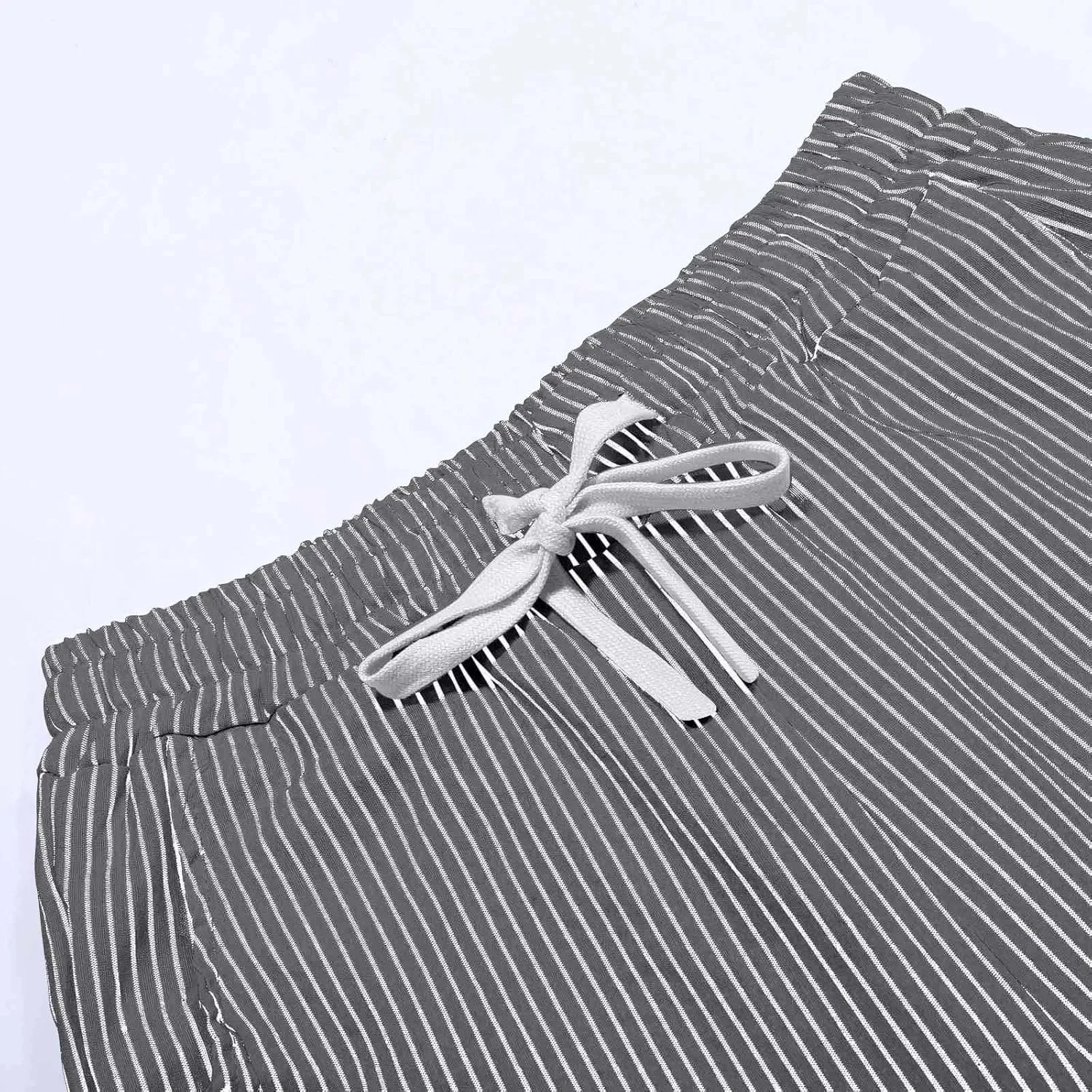 Women Summer Lightweight Linen Shorts Trendy Stripe Casual Beach Palazzo Trouser Quick-Dry Vacation Active Sport Pant