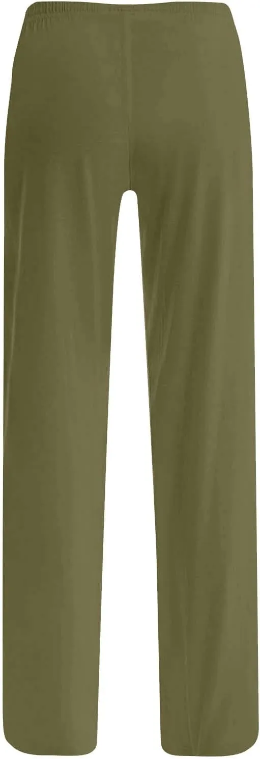Womens Athletic Pants Straight Leg Lounge Trousers High Waisted Drawstring Soft Comfy Yoga Sweatpants with Pockets