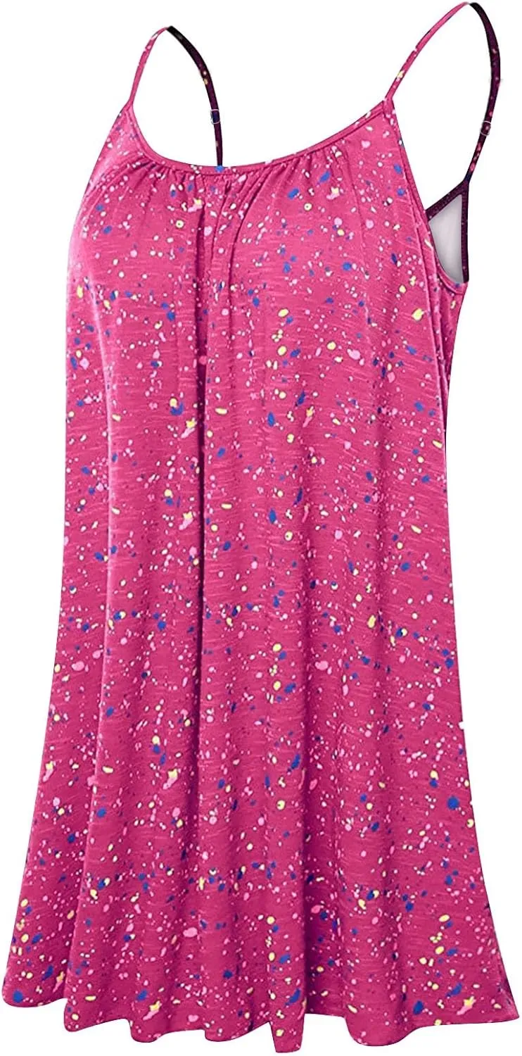 Women's Dresses Summer 2024 Casual Sleeveless Dress Bohemian Print Loose Tank Large Dress Casual, XS-6XL