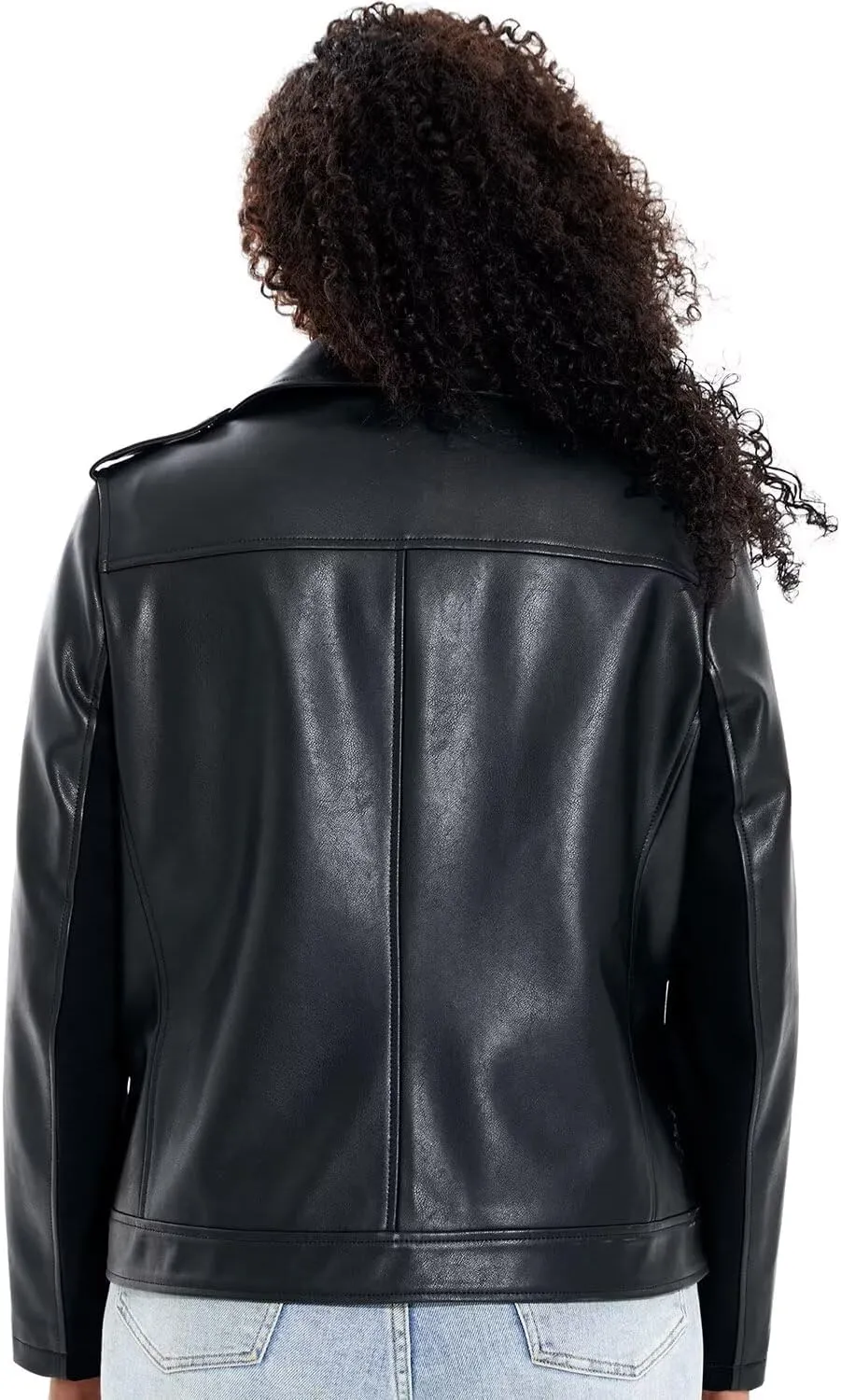 Women's Faux Leather Jacket Plus Size Motorcycle Biker Outwear Pu Zip Up Moto Coat