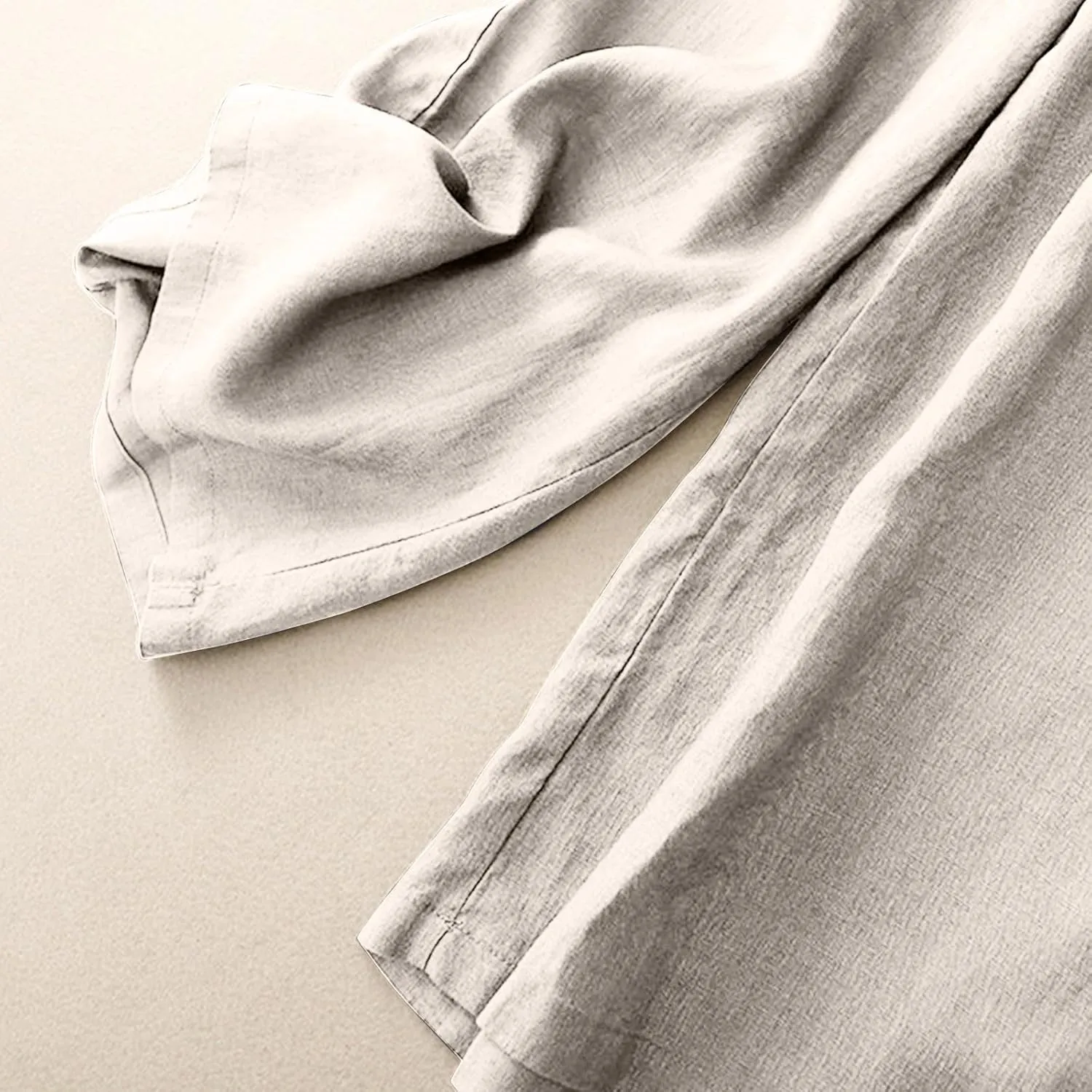Womens Linen Cropped Pants 2025 Summer Trendy Casual Elastic Waist Jogger Pants Cotton Soft Work Trouser with Pocket