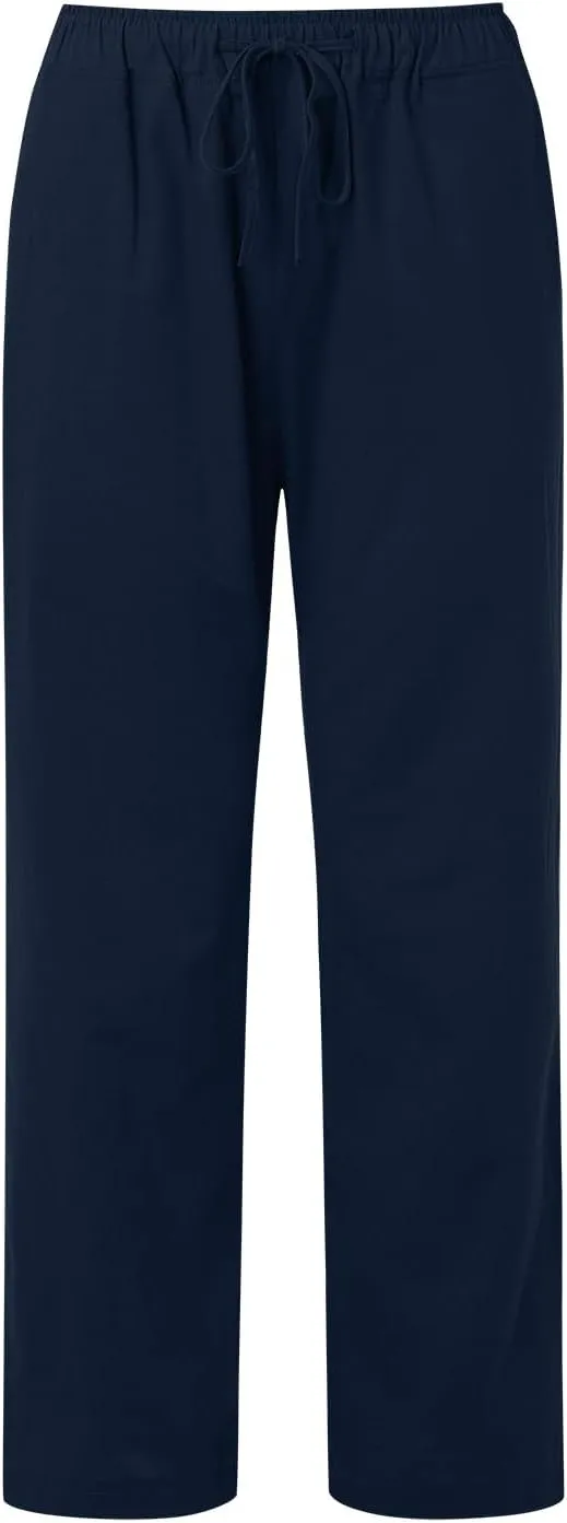 Womens Linen Palazzo Pants Casual Summer Casual Vacation High Waist Wide Leg Trousers Lounge Soft Slacks with Pockets