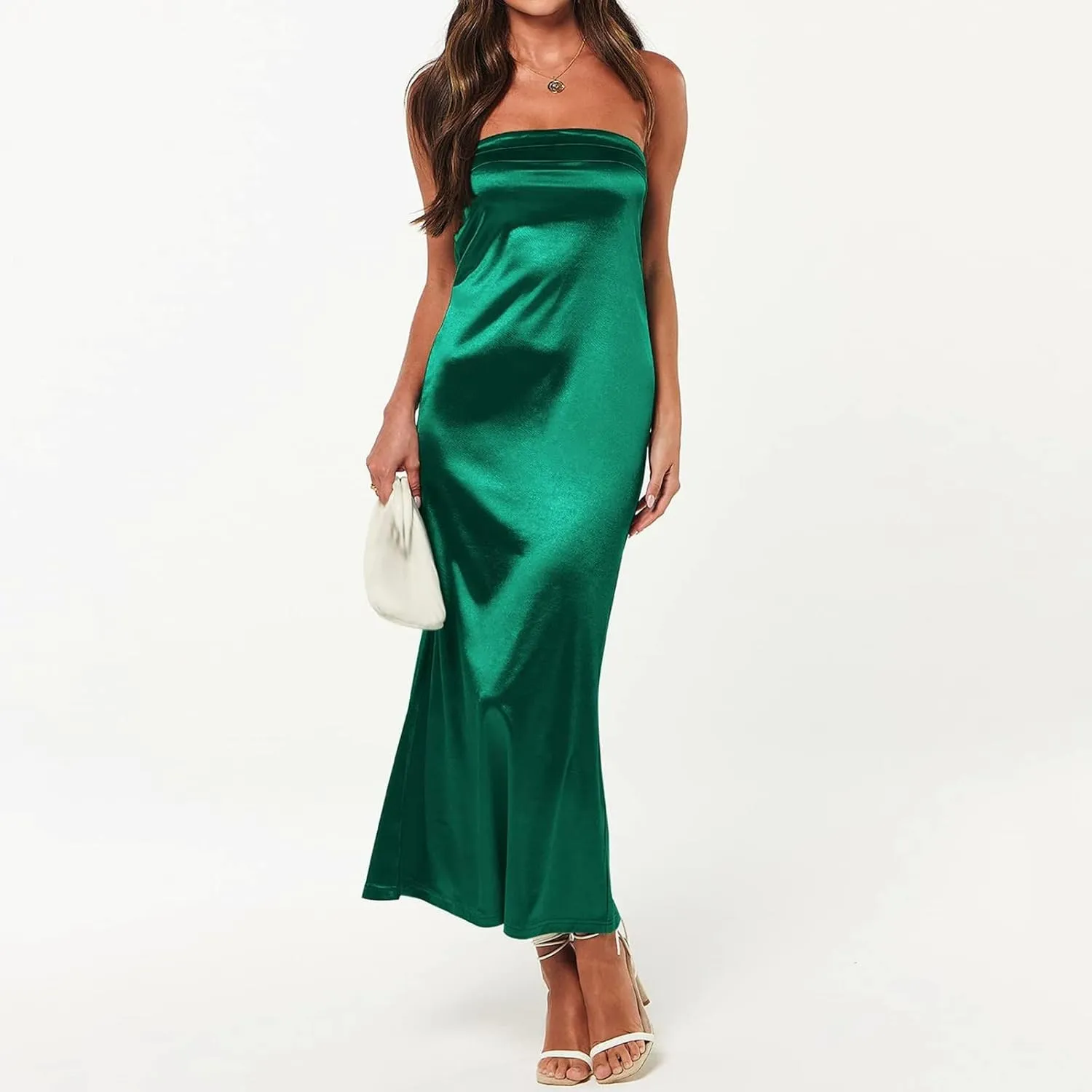 Womens Ribbed Maxi Bodycon Summer Dresses Strapless Tube Party Club Long Dress Womens Summer Strapless Maxi Bodycon Dresses