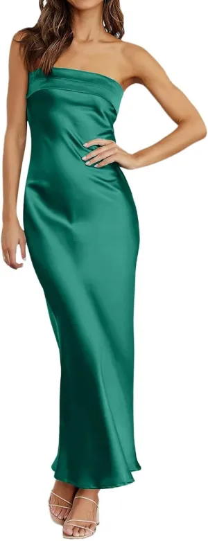 Womens Ribbed Maxi Bodycon Summer Dresses Strapless Tube Party Club Long Dress Womens Summer Strapless Maxi Bodycon Dresses