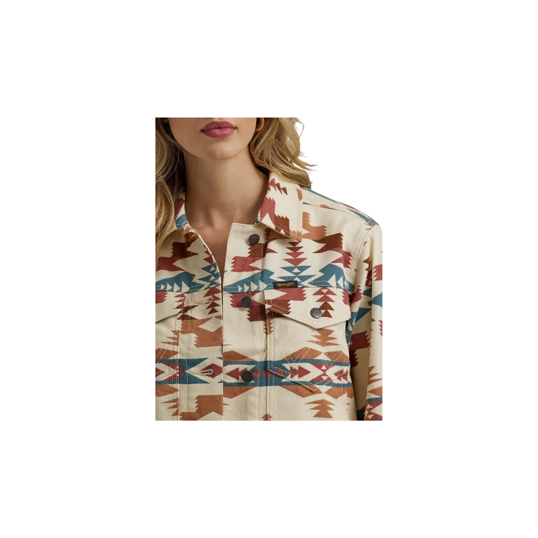 Wrangler Women's Western Printed Boyfriend Aztec Jacket