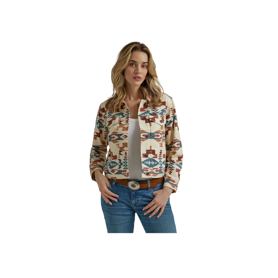 Wrangler Women's Western Printed Boyfriend Aztec Jacket